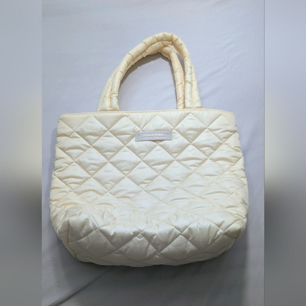 Donna Karan Cashmere Mist Quilted Tote Bag - Ivory Cream